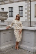 Spódnica Sukienka Model M389/384/5 Beige/Ecru - La Aurora La Aurora Spódnica Sukienka Model M389/384/5 Beige/Ecru - La Aurora La Aurora