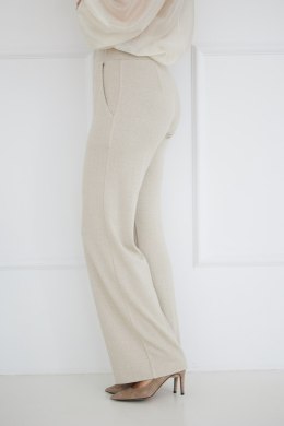Spodnie Damskie Model M419/D Jodełka/Beige/Lurex - La Aurora La Aurora