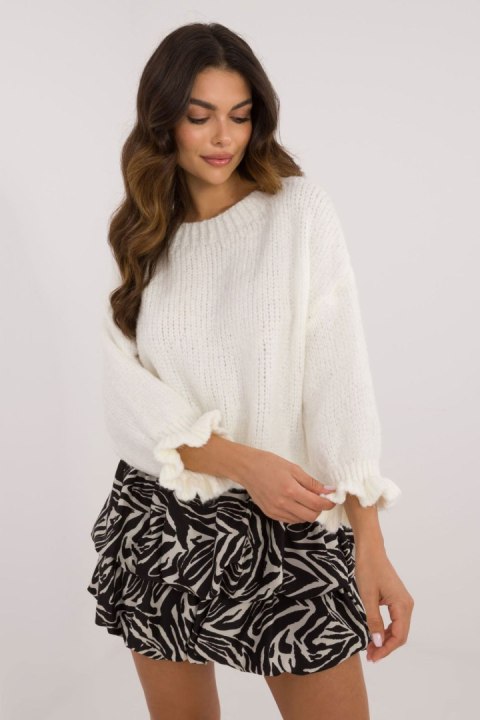 Sweter Damski Model MI-SW-2912.10X Ecru - Italy Moda Italy Moda Sweter Damski Model MI-SW-2912.10X Ecru - Italy Moda Italy Moda