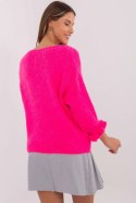 Sweter Damski Model MI-SW-2912.10X Fluo Pink - Italy Moda Italy Moda Sweter Damski Model MI-SW-2912.10X Fluo Pink - Italy Moda Italy Moda