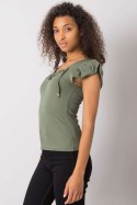 Bluzka Model DHJ-BZ-13301.34P Khaki - Italy Moda Italy Moda Bluzka Model DHJ-BZ-13301.34P Khaki - Italy Moda Italy Moda