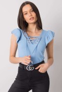 Bluzka Model DHJ-BZ-13301.34P Light Blue - Italy Moda Italy Moda Bluzka Model DHJ-BZ-13301.34P Light Blue - Italy Moda Italy Moda