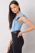 Bluzka Model DHJ-BZ-13301.34P Light Blue - Italy Moda Italy Moda Bluzka Model DHJ-BZ-13301.34P Light Blue - Italy Moda Italy Moda
