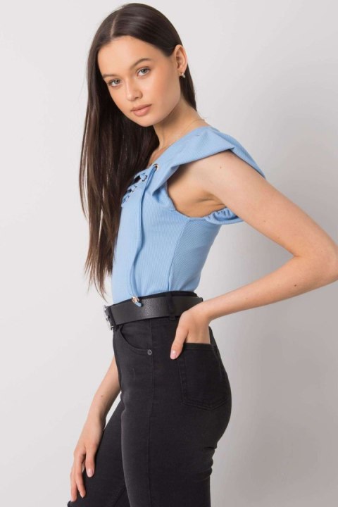 Bluzka Model DHJ-BZ-13301.34P Light Blue - Italy Moda Italy Moda Bluzka Model DHJ-BZ-13301.34P Light Blue - Italy Moda Italy Moda
