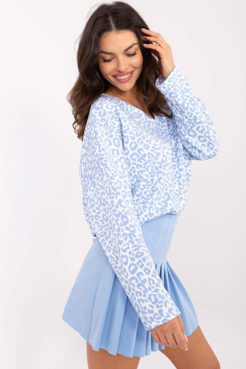 Bluzka Model MI-BZ-391739.34 White/Blue - Italy Moda Italy Moda Bluzka Model MI-BZ-391739.34 White/Blue - Italy Moda Italy Moda