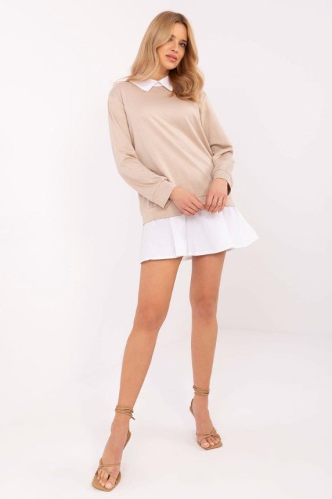 Bluzka Model MI-BZ-A5997.49 Beige - Italy Moda Italy Moda Bluzka Model MI-BZ-A5997.49 Beige - Italy Moda Italy Moda
