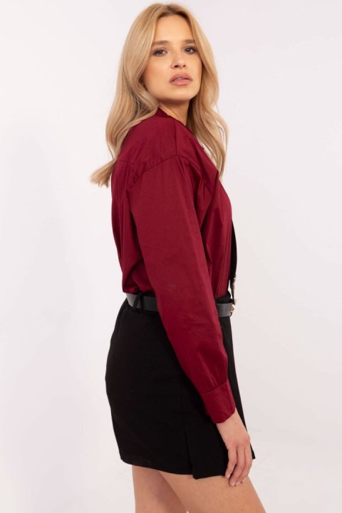 Koszula Damska Model DHJ-KS-9213-1.77P Bordo - Italy Moda Italy Moda Koszula Damska Model DHJ-KS-9213-1.77P Bordo - Italy Moda Italy Moda