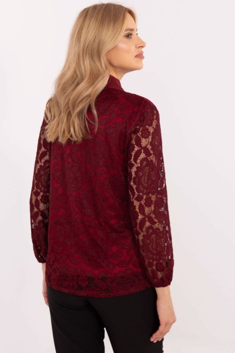 Koszula Damska Model MI-KS-C242.16X Bordo - Italy Moda Italy Moda Koszula Damska Model MI-KS-C242.16X Bordo - Italy Moda Italy Moda