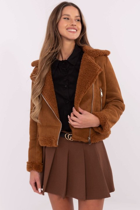 Kurtka Damska Model MI-KR-21848.71 Light Brown - Italy Moda Italy Moda Kurtka Damska Model MI-KR-21848.71 Light Brown - Italy Moda Italy Moda