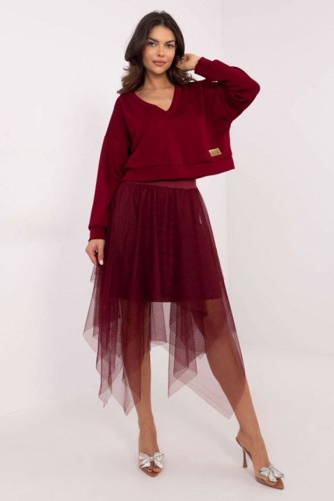 Sukienka Komplet Model MI-KMPL-M5359.79P Bordo - Italy Moda Italy Moda Sukienka Komplet Model MI-KMPL-M5359.79P Bordo - Italy Moda Italy Moda