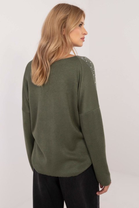 Sweter Damski Model DHJ-SW-17690.21 Khaki - Italy Moda Italy Moda Sweter Damski Model DHJ-SW-17690.21 Khaki - Italy Moda Italy Moda