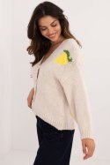 Sweter Damski Model MI-SW-2108.92 Light Beige - Italy Moda Italy Moda Sweter Damski Model MI-SW-2108.92 Light Beige - Italy Moda Italy Moda