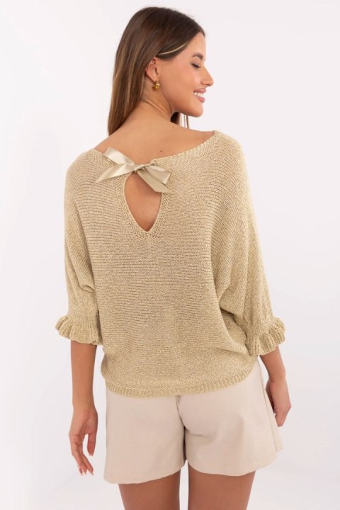 Sweter Damski Model MI-SW-2502.60 Gold - Italy Moda Italy Moda Sweter Damski Model MI-SW-2502.60 Gold - Italy Moda Italy Moda
