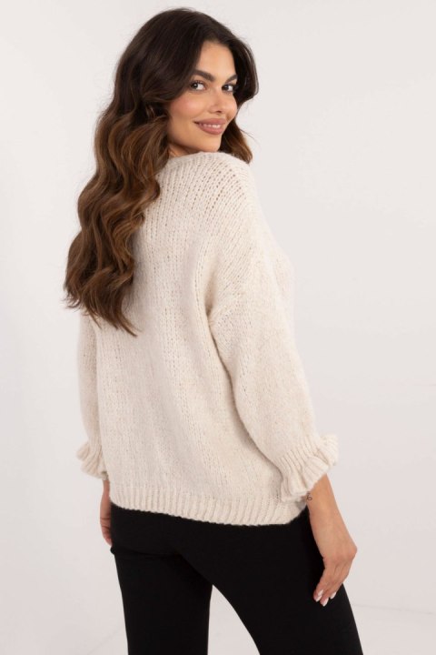 Sweter Damski Model MI-SW-2912.10X Light Beige - Italy Moda Italy Moda Sweter Damski Model MI-SW-2912.10X Light Beige - Italy Moda Italy Moda