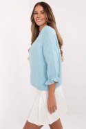 Sweter Damski Model MI-SW-2912.10X Light Blue - Italy Moda Italy Moda Sweter Damski Model MI-SW-2912.10X Light Blue - Italy Moda Italy Moda