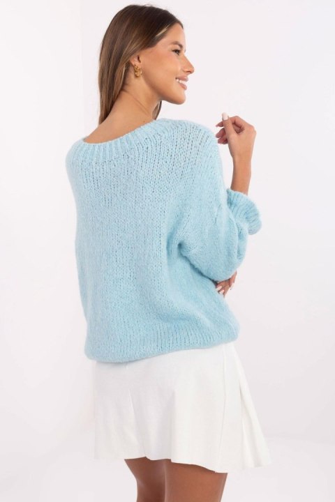 Sweter Damski Model MI-SW-2912.10X Light Blue - Italy Moda Italy Moda Sweter Damski Model MI-SW-2912.10X Light Blue - Italy Moda Italy Moda