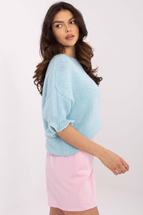 Sweter Damski Model MI-SW-2913.99 Light Blue - Italy Moda Italy Moda Sweter Damski Model MI-SW-2913.99 Light Blue - Italy Moda Italy Moda
