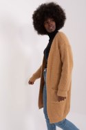 Sweter Kardigan Model DHJ-SW-1009.09P Camel - Italy Moda Italy Moda Sweter Kardigan Model DHJ-SW-1009.09P Camel - Italy Moda Italy Moda