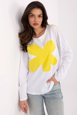 Bluzka Model MI-BZ-M6169.03 White/Yellow - Italy Moda Italy Moda