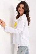 Bluzka Model MI-BZ-M6169.03 White/Yellow - Italy Moda Italy Moda Bluzka Model MI-BZ-M6169.03 White/Yellow - Italy Moda Italy Moda