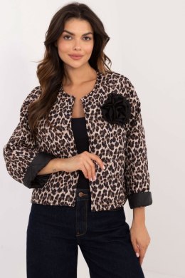 Kurtka Damska Model DHJ-KR-A8357-2.87 Black/Beige - Italy Moda Italy Moda
