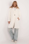 Płaszcz Damski Model DHJ-PL-19991.93P Ecru - Italy Moda Italy Moda Płaszcz Damski Model DHJ-PL-19991.93P Ecru - Italy Moda Italy Moda