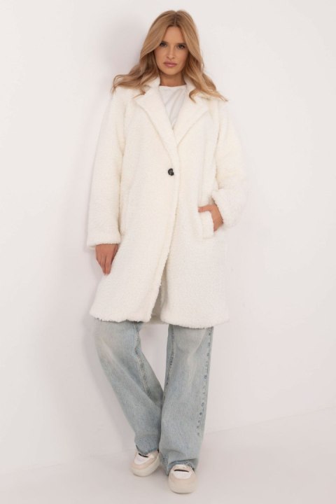 Płaszcz Damski Model DHJ-PL-19991.93P Ecru - Italy Moda Italy Moda Płaszcz Damski Model DHJ-PL-19991.93P Ecru - Italy Moda Italy Moda
