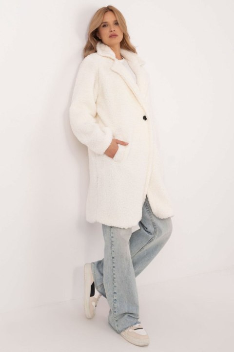 Płaszcz Damski Model DHJ-PL-19991.93P Ecru - Italy Moda Italy Moda Płaszcz Damski Model DHJ-PL-19991.93P Ecru - Italy Moda Italy Moda
