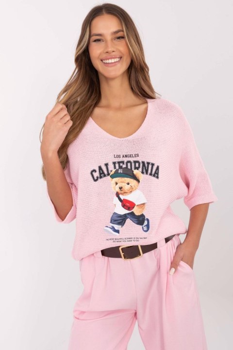 Sweter Damski Model MI-SW-2101.06 Light Pink - Italy Moda Italy Moda Sweter Damski Model MI-SW-2101.06 Light Pink - Italy Moda Italy Moda
