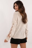 Sweter Damski Model MI-SW-2908.28 Light Beige - Italy Moda Italy Moda Sweter Damski Model MI-SW-2908.28 Light Beige - Italy Moda Italy Moda