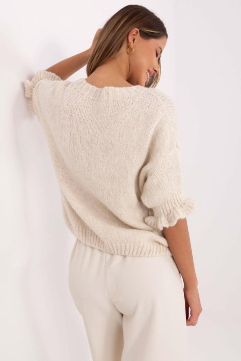 Sweter Damski Model MI-SW-2913.99 Light Beige - Italy Moda Italy Moda Sweter Damski Model MI-SW-2913.99 Light Beige - Italy Moda Italy Moda