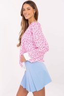 Bluzka Model MI-BZ-M742.86 White/Pink - Italy Moda Italy Moda Bluzka Model MI-BZ-M742.86 White/Pink - Italy Moda Italy Moda