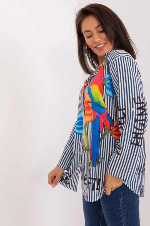 Koszula Damska Model DHJ-KS-18850-1.99 White/Navy - Italy Moda Italy Moda Koszula Damska Model DHJ-KS-18850-1.99 White/Navy - Italy Moda Italy Moda