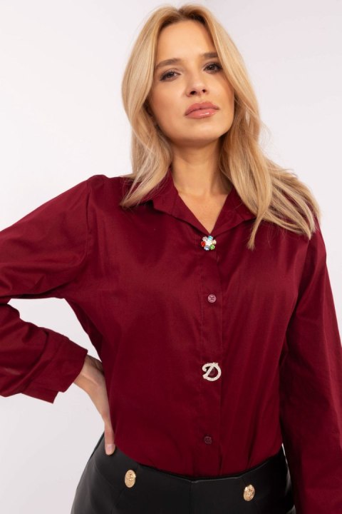 Koszula Damska Model DHJ-KS-20132.04P Bordo - Italy Moda Italy Moda Koszula Damska Model DHJ-KS-20132.04P Bordo - Italy Moda Italy Moda