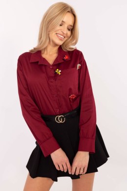 Koszula Damska Model DHJ-KS-9230.75P Bordo - Italy Moda Italy Moda