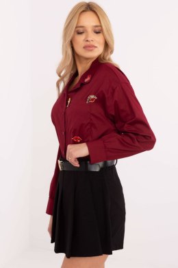 Koszula Damska Model DHJ-KS-9230.75P Bordo - Italy Moda Italy Moda
