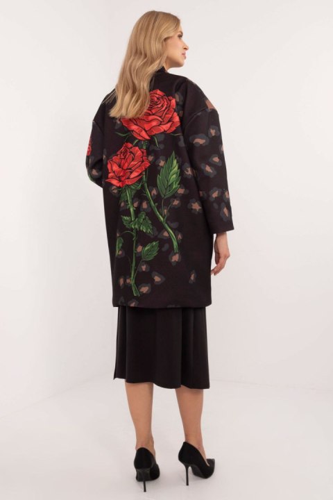 Płaszcz Damski Model DHJ-PL-19821.60P Black - Italy Moda Italy Moda Płaszcz Damski Model DHJ-PL-19821.60P Black - Italy Moda Italy Moda