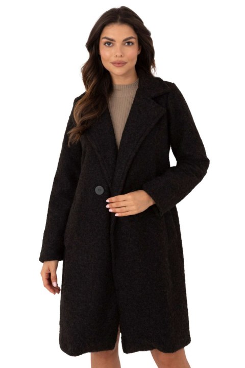 Płaszcz Damski Model MI-PL-138.51 Black - Italy Moda Italy Moda Płaszcz Damski Model MI-PL-138.51 Black - Italy Moda Italy Moda