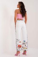 Spodnie Damskie Model DHJ-SP-18857-1.32 Ecru - Italy Moda Italy Moda