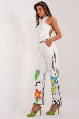 Spodnie Damskie Model DHJ-SP-18857.31 Ecru - Italy Moda Italy Moda