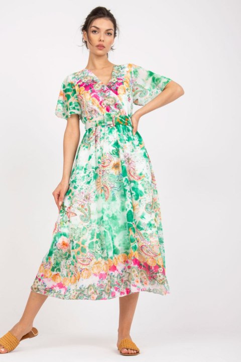 Sukienka Model DHJ-SK-15967-1.01P White/Green - Italy Moda Italy Moda Sukienka Model DHJ-SK-15967-1.01P White/Green - Italy Moda Italy Moda