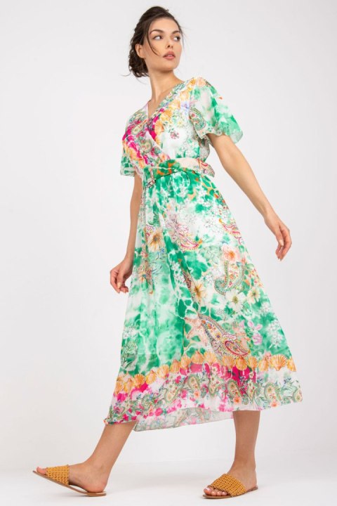 Sukienka Model DHJ-SK-15967-1.01P White/Green - Italy Moda Italy Moda Sukienka Model DHJ-SK-15967-1.01P White/Green - Italy Moda Italy Moda