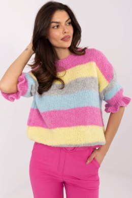Sweter Damski Model MI-SW-1903.94 Grey/Pink - Italy Moda Italy Moda