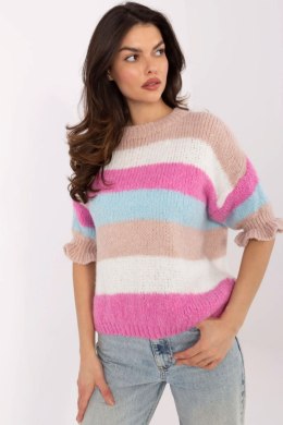 Sweter Damski Model MI-SW-1903.94 White/Pink - Italy Moda Italy Moda