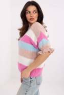 Sweter Damski Model MI-SW-1903.94 White/Pink - Italy Moda Italy Moda Sweter Damski Model MI-SW-1903.94 White/Pink - Italy Moda Italy Moda