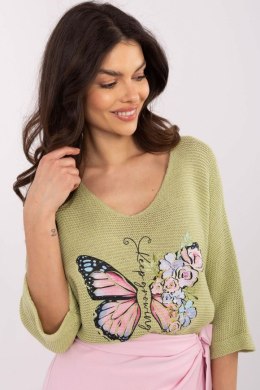 Sweter Damski Model MI-SW-7002.17 Pistacja - Italy Moda Italy Moda