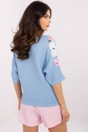 Sweter Damski Model MI-SW-7003.21 Light Blue - Italy Moda Italy Moda Sweter Damski Model MI-SW-7003.21 Light Blue - Italy Moda Italy Moda