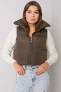 Kamizelka Model EM-KZ-898.30 Khaki - Ex Moda Ex Moda Kamizelka Model EM-KZ-898.30 Khaki - Ex Moda Ex Moda