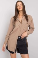 Koszula Damska Model EM-KS-005.34 Dark Beige - Ex Moda Ex Moda Koszula Damska Model EM-KS-005.34 Dark Beige - Ex Moda Ex Moda
