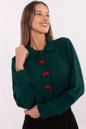Koszula Damska Model MI-KS-91540.59P Dark Green - Italy Moda Italy Moda Koszula Damska Model MI-KS-91540.59P Dark Green - Italy Moda Italy Moda